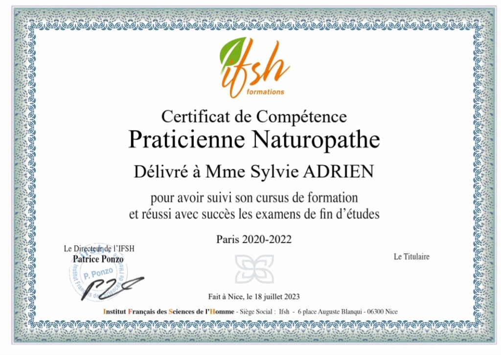photo diplome Sylvie ADRIEN