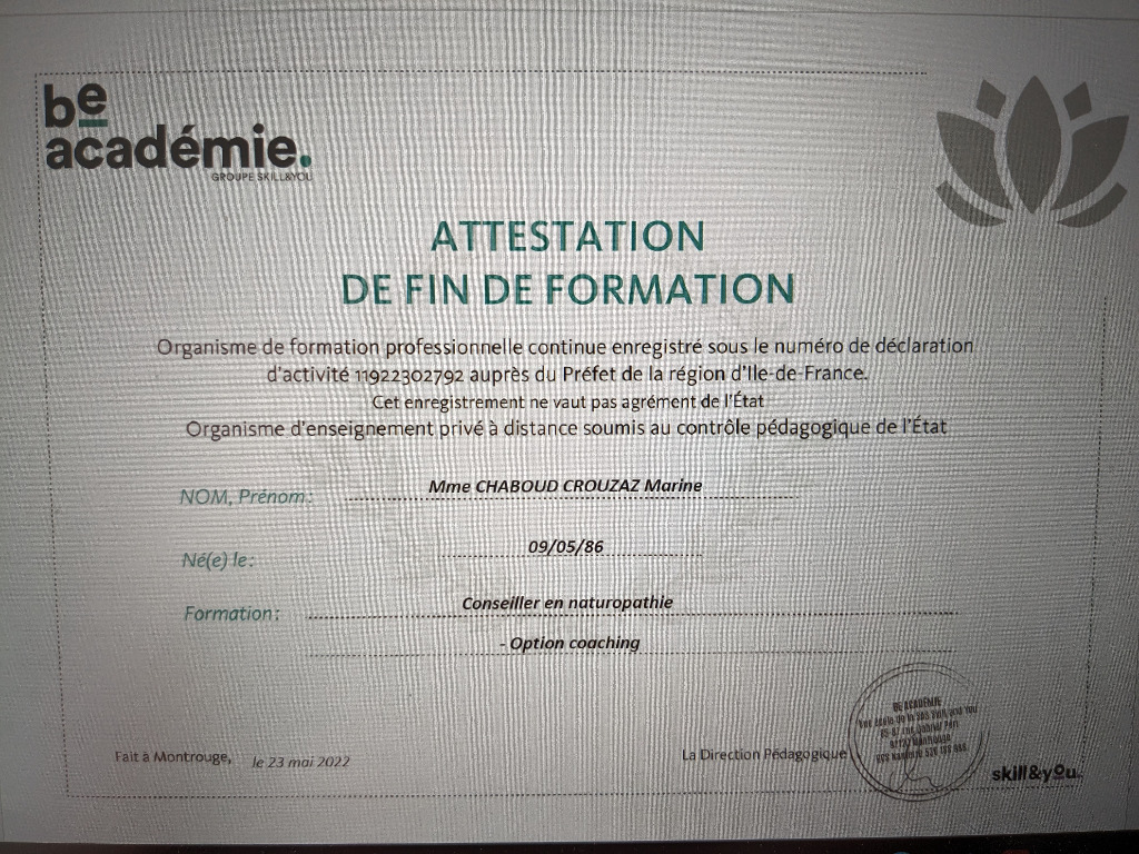 photo diplome Marine Chaboud