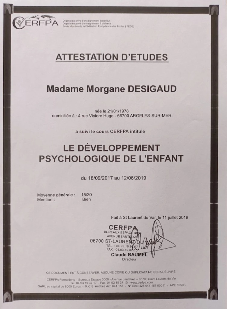 photo diplome Morgane Desigaud