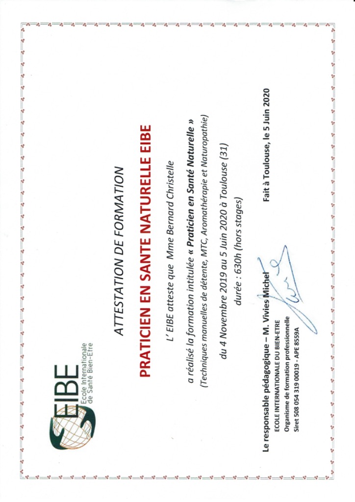 photo diplome Christelle Bernard-Sicard