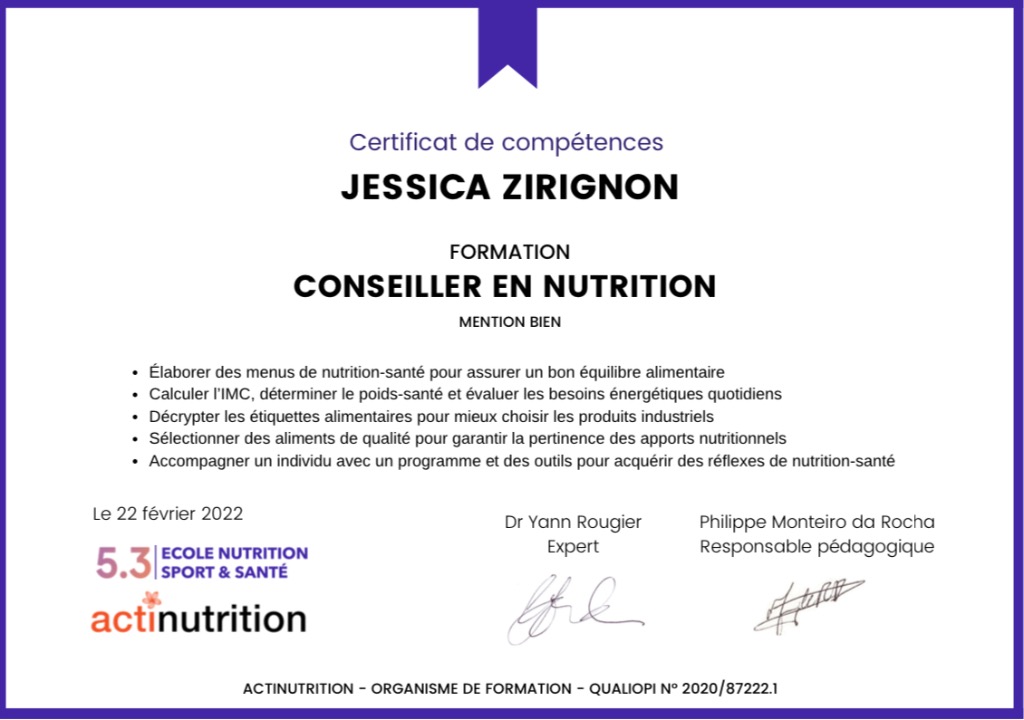 photo diplome Jessica ZIRIGNON