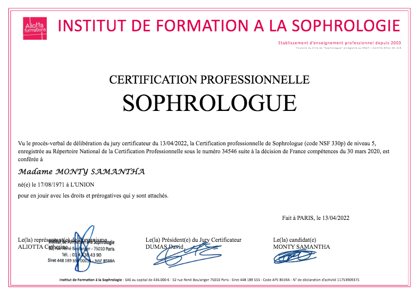 photo diplome Samantha MONTY
