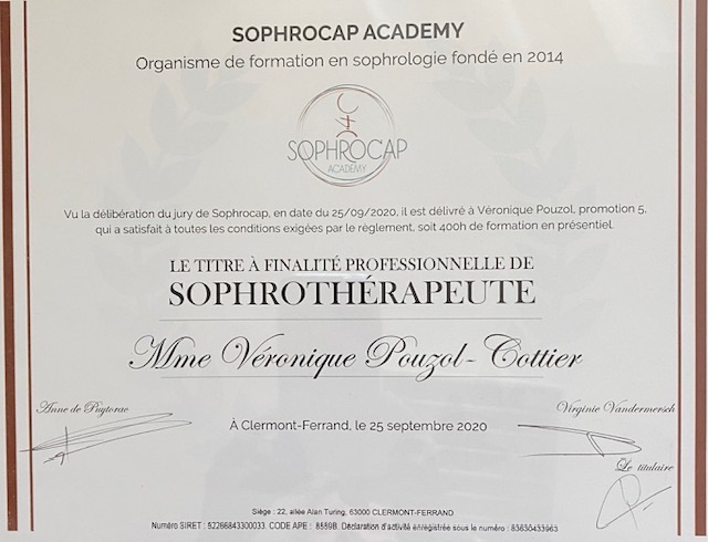photo diplome Véronique POUZOL COTTIER