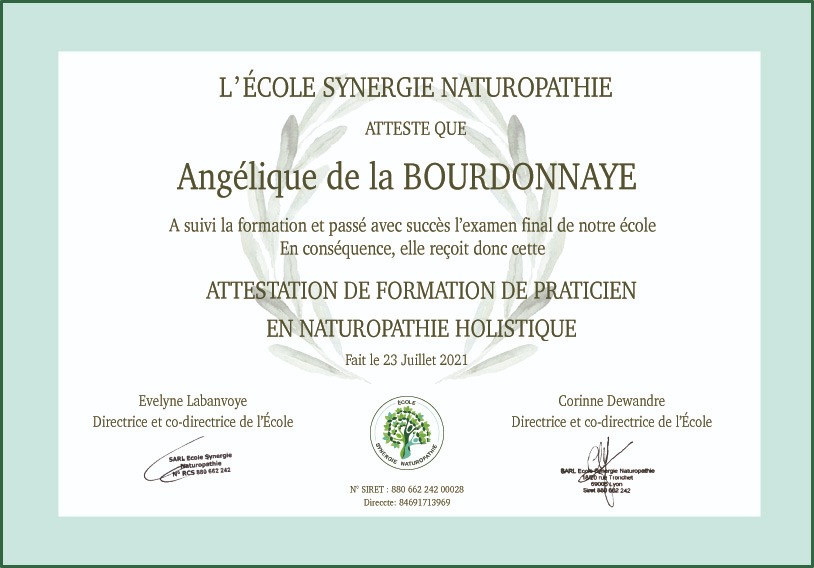 photo diplome Angélique de La Bourdonnaye