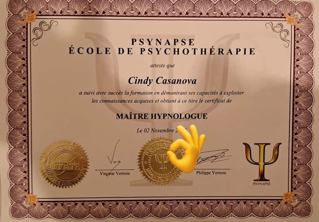 photo diplome Cindy CASANOVA