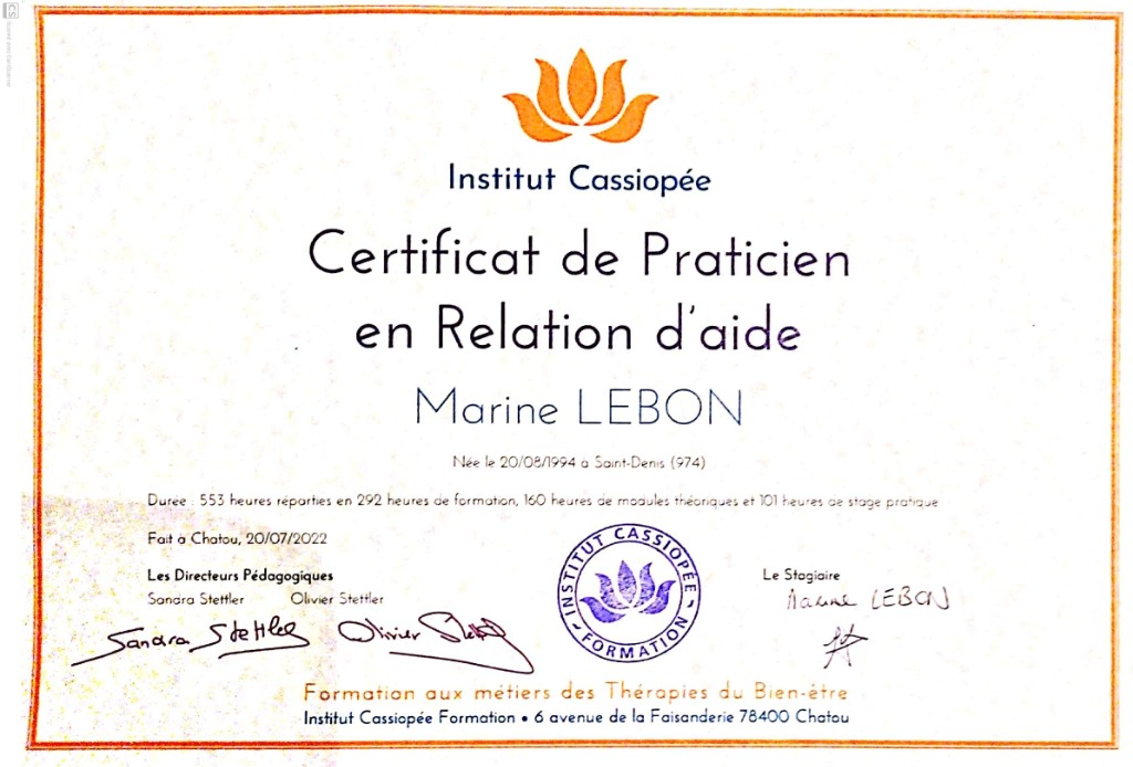 photo diplome Marine Lebon