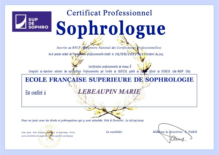 photo diplome Marie Lebeaupin