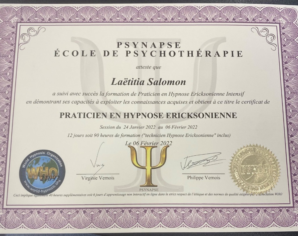 photo diplome Laetitia Salomon