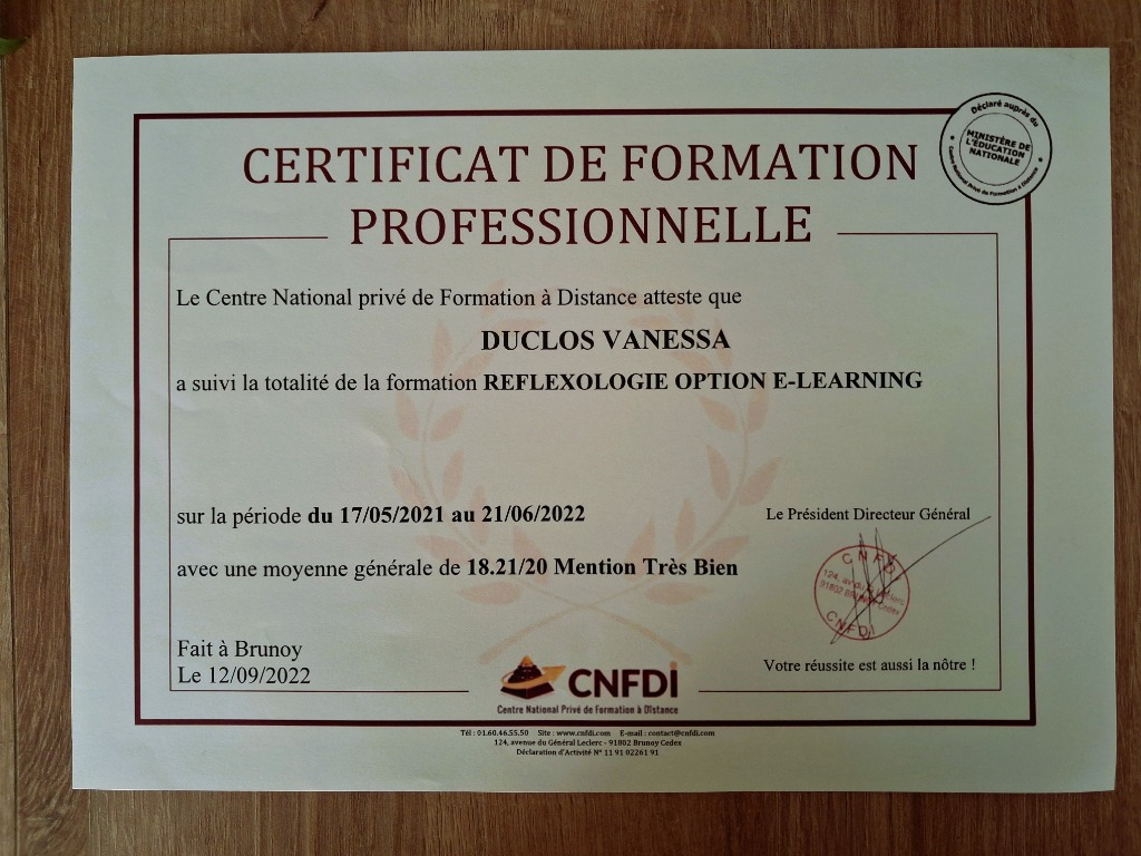 photo diplome Vanessa Duclos