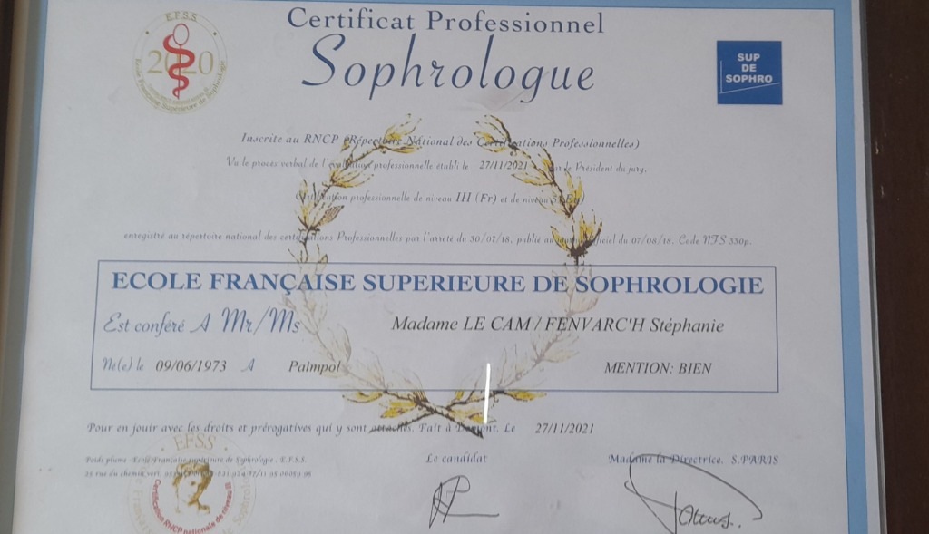 photo diplome Stéphanie Le Cam 
