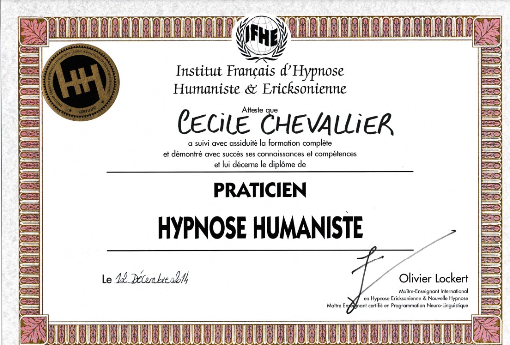 photo diplome Cecile Chevallier