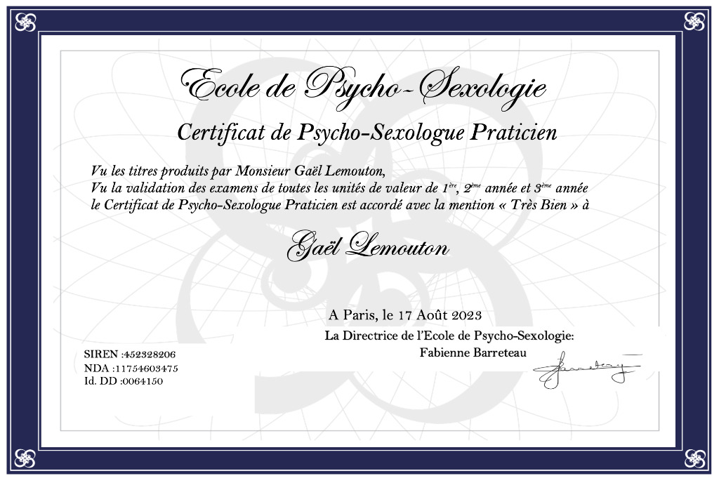 photo diplome Gaël Lemouton