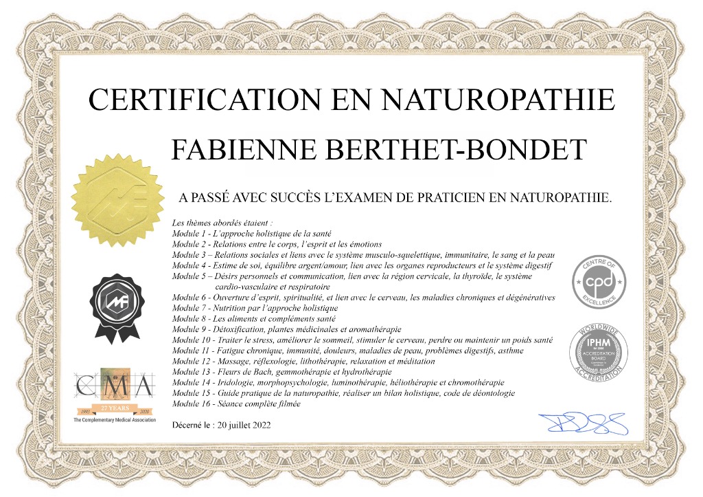 photo diplome FABIENNE BERTHET-BONDET