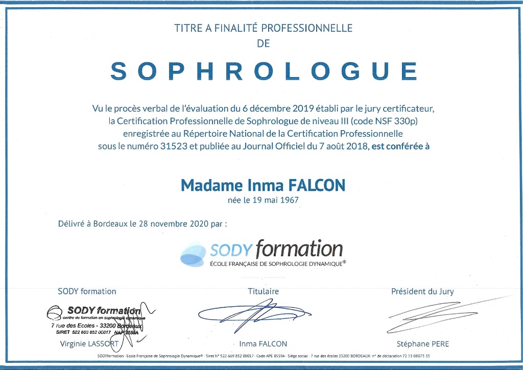 photo diplome Inma falcon