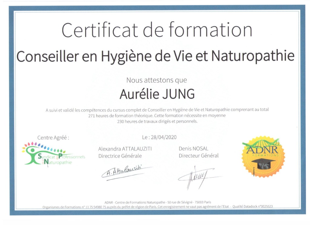 photo diplome Aurélie JUNG