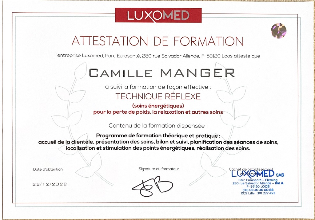 photo seance Camille Sophro - Sophrologue certifiée RNCP