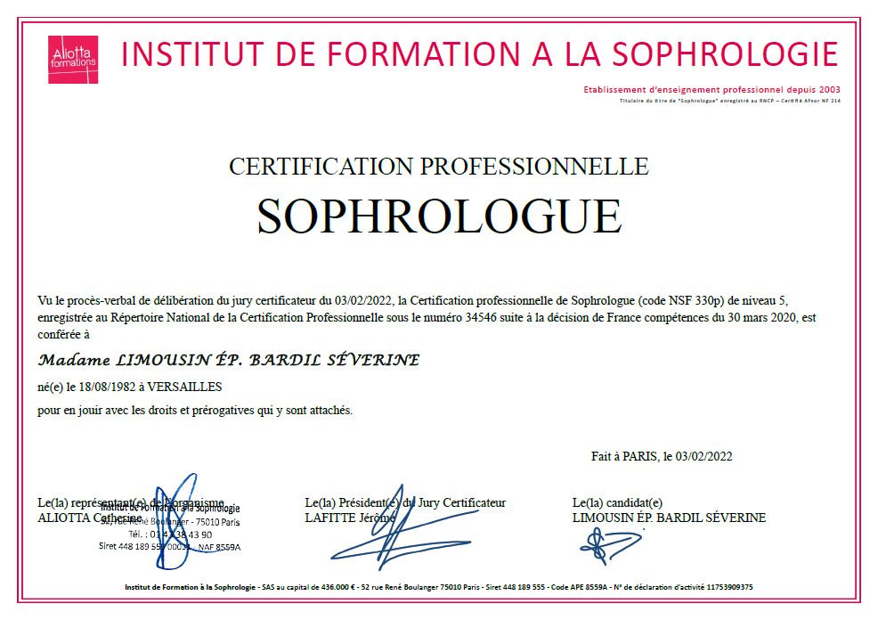 photo diplome Respi Sophro