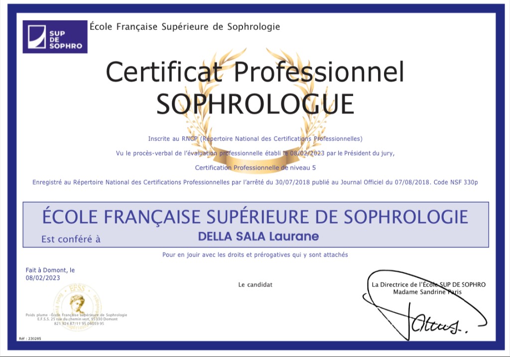 photo diplome Laurane Della Sala