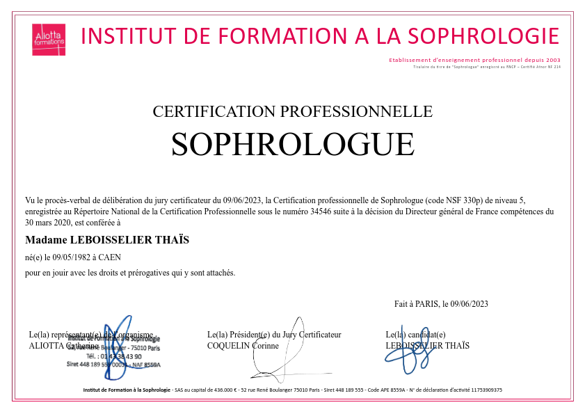 photo diplome Thaïs Leboisselier