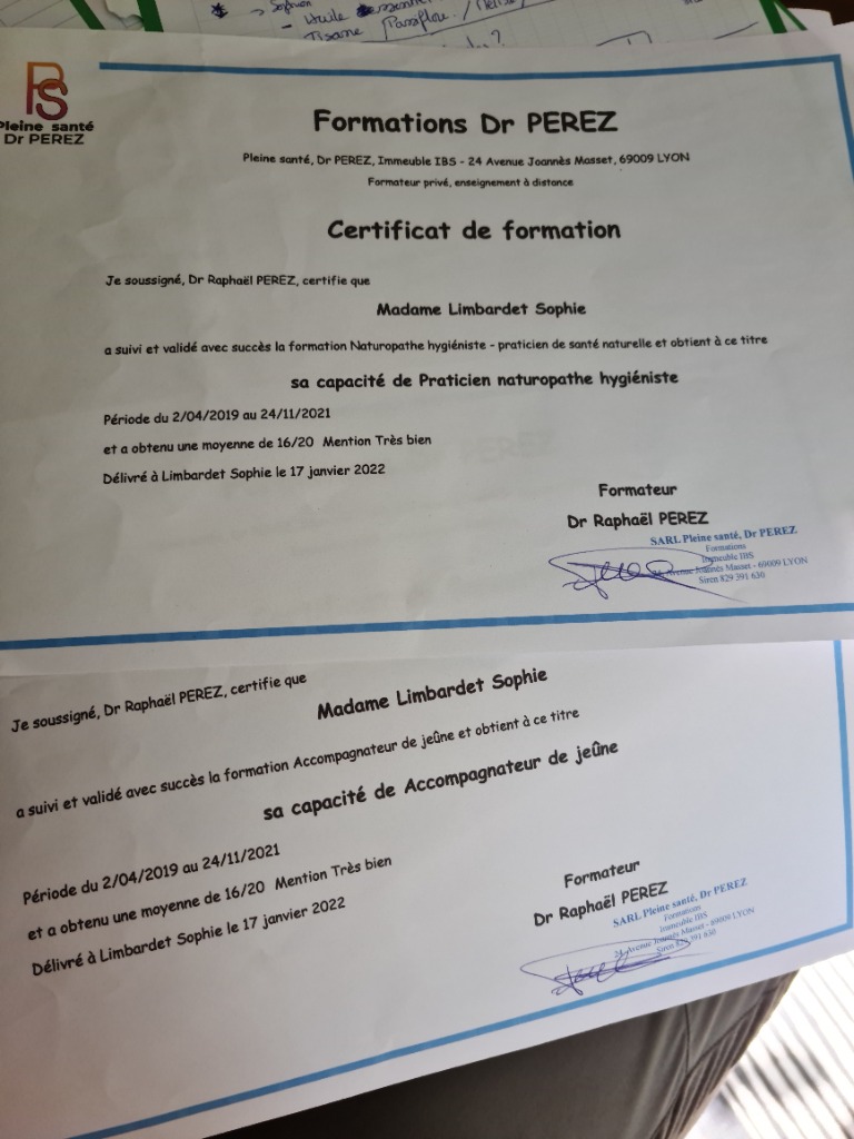 photo diplome Sophie Limbardet