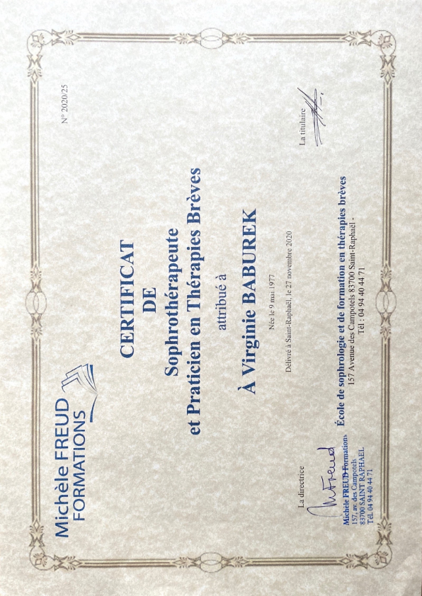 photo diplome Virginie BABUREK