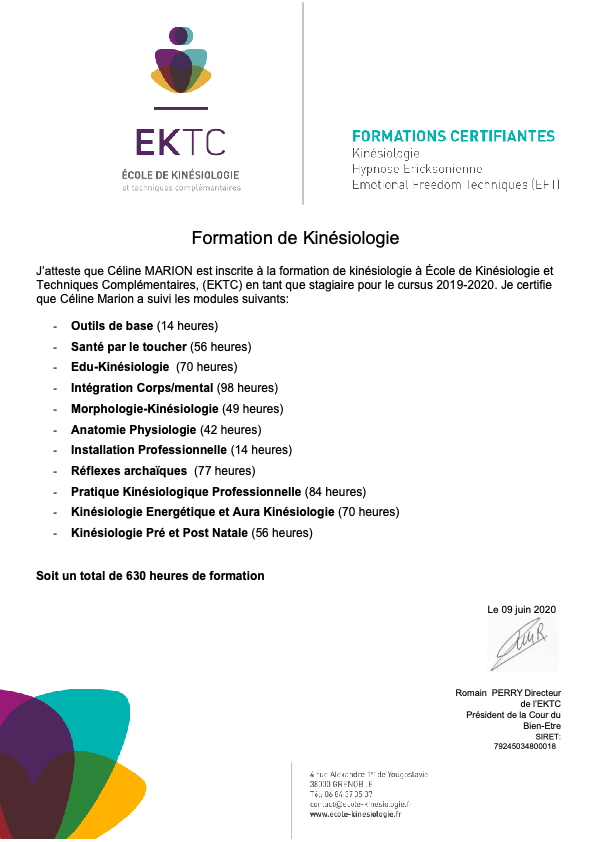 photo diplome Révèl’EssenCiel Céline MARION