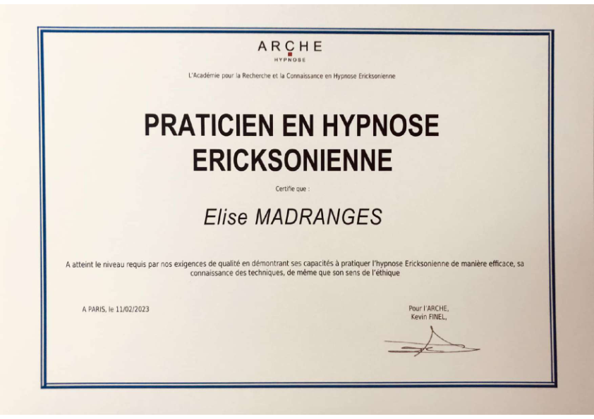 photo diplome Elise Madranges