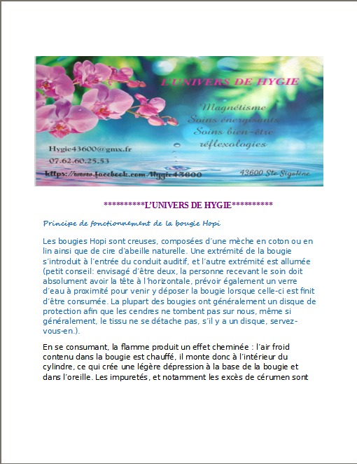 photo seance L’univers de hygie