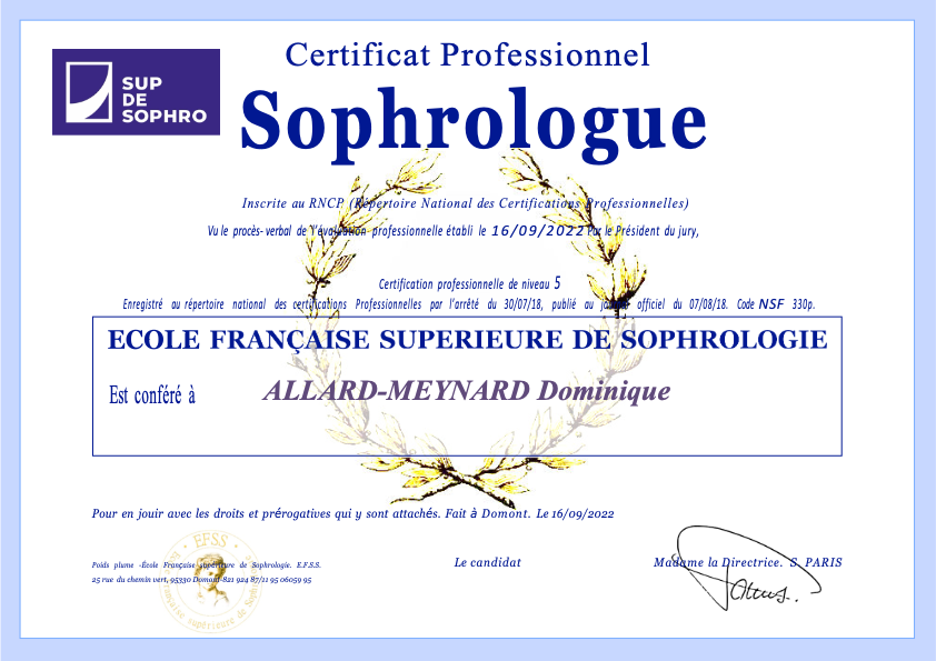 photo diplome DOMINIQUE ALLARD