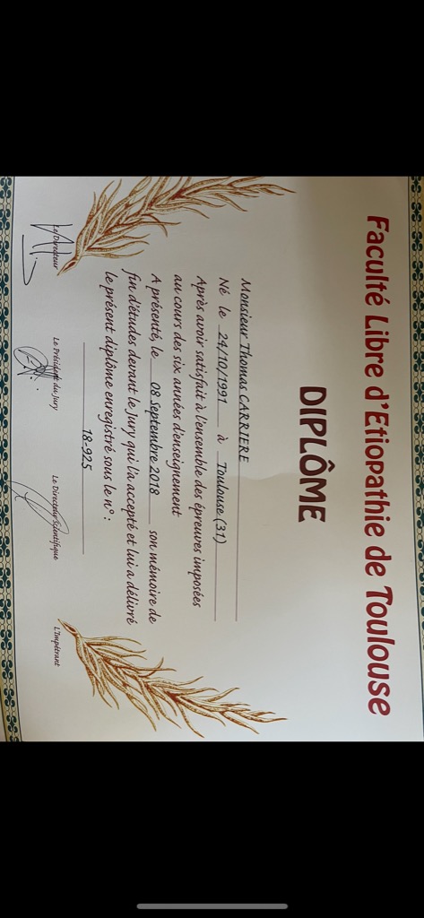 photo diplome Thomas CARRIERE