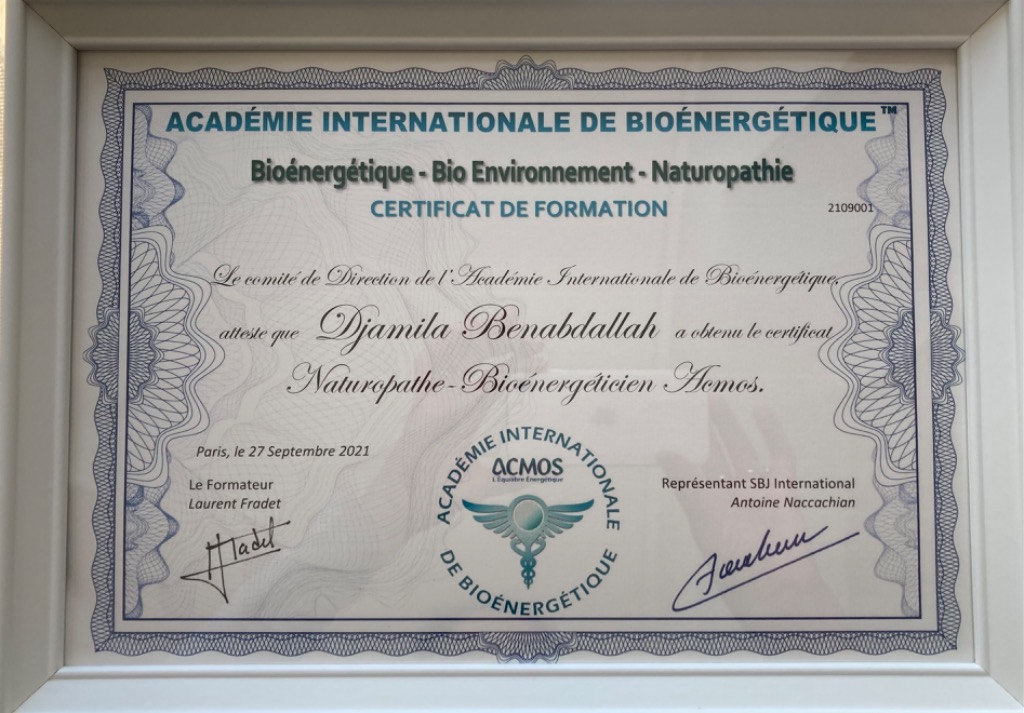 photo diplome Djamila BLANCART BENABDALLAH