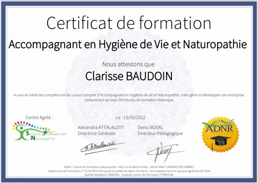 photo diplome C.L’équilibre Ressource