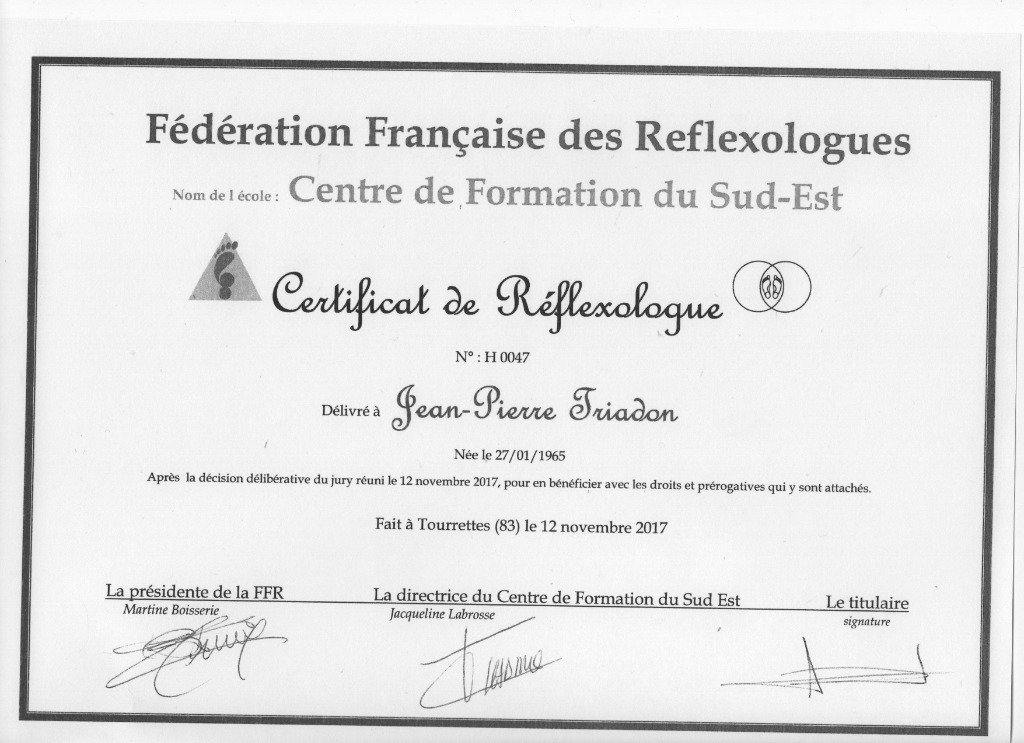 photo diplome Jean-Pierre Triadon