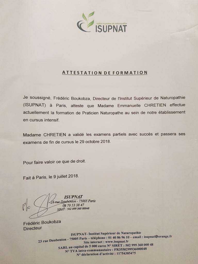 photo diplome Emmanuelle Chretien