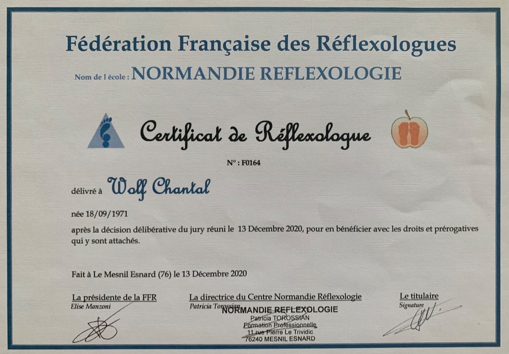 photo diplome Chantal Wolf