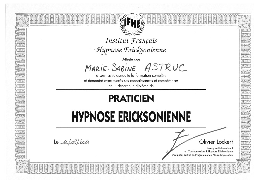 photo diplome ASTRUC Marie-Sabine
