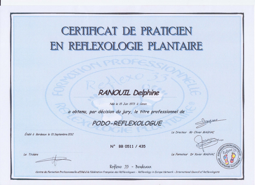 photo diplome Delphine RANOUIL BARUSSEAUD