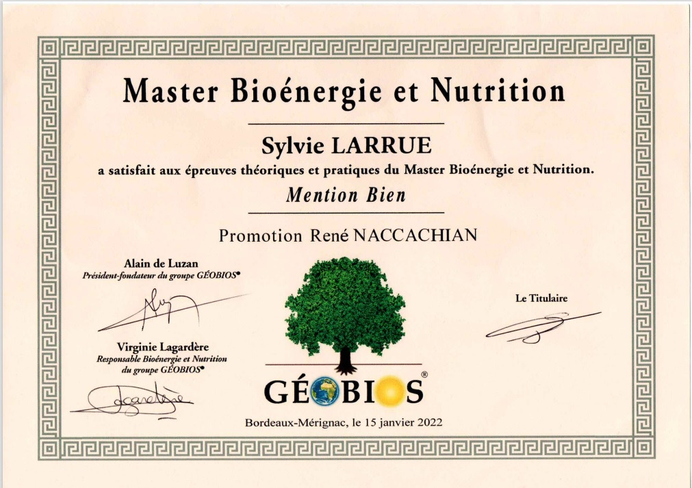 photo diplome Sylvie Larrue