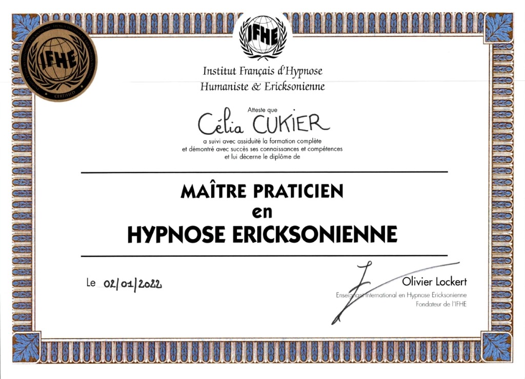 photo diplome Célia Cukier