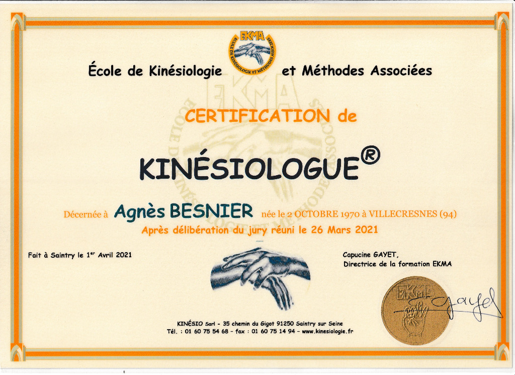 photo diplome Agnès BESNIER