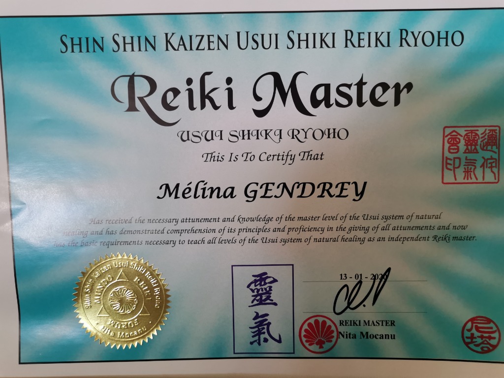 photo diplome Ecoledereiki