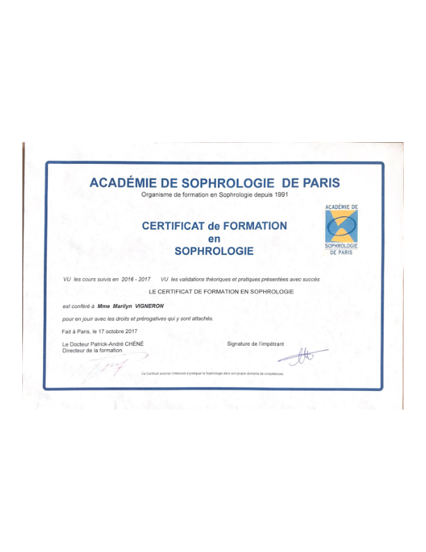 photo diplome Marilyn Vigneron