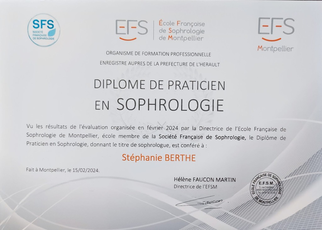 photo diplome Stéphanie BERTHE