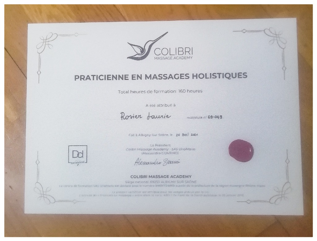 photo diplome Au cœur de soi Laurie Rosier 