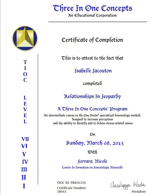 photo diplome Isabelle JACOUTON