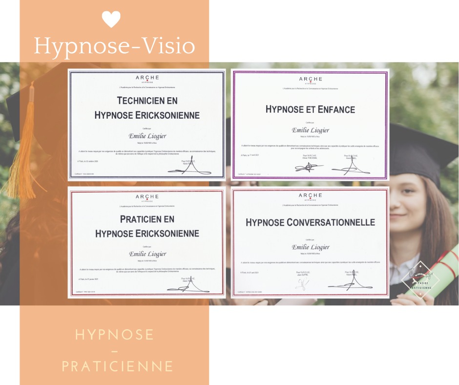 photo diplome Émilie Liogier ◇ Hypnose - Praticienne