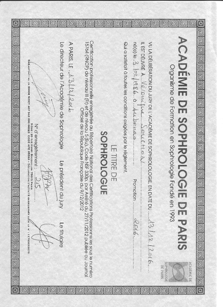 photo diplome Véronique Souchon