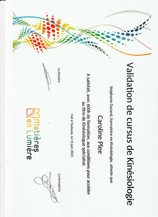 photo diplome Caroline Plee