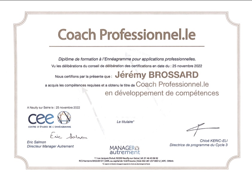 photo diplome Jérémy Brossard