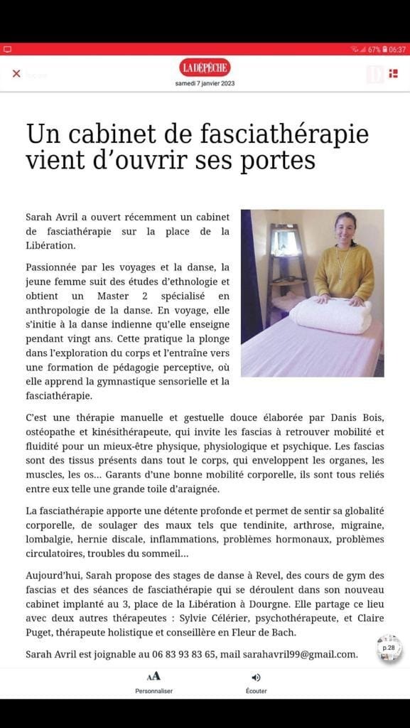 photo activite Sarah AVRIL